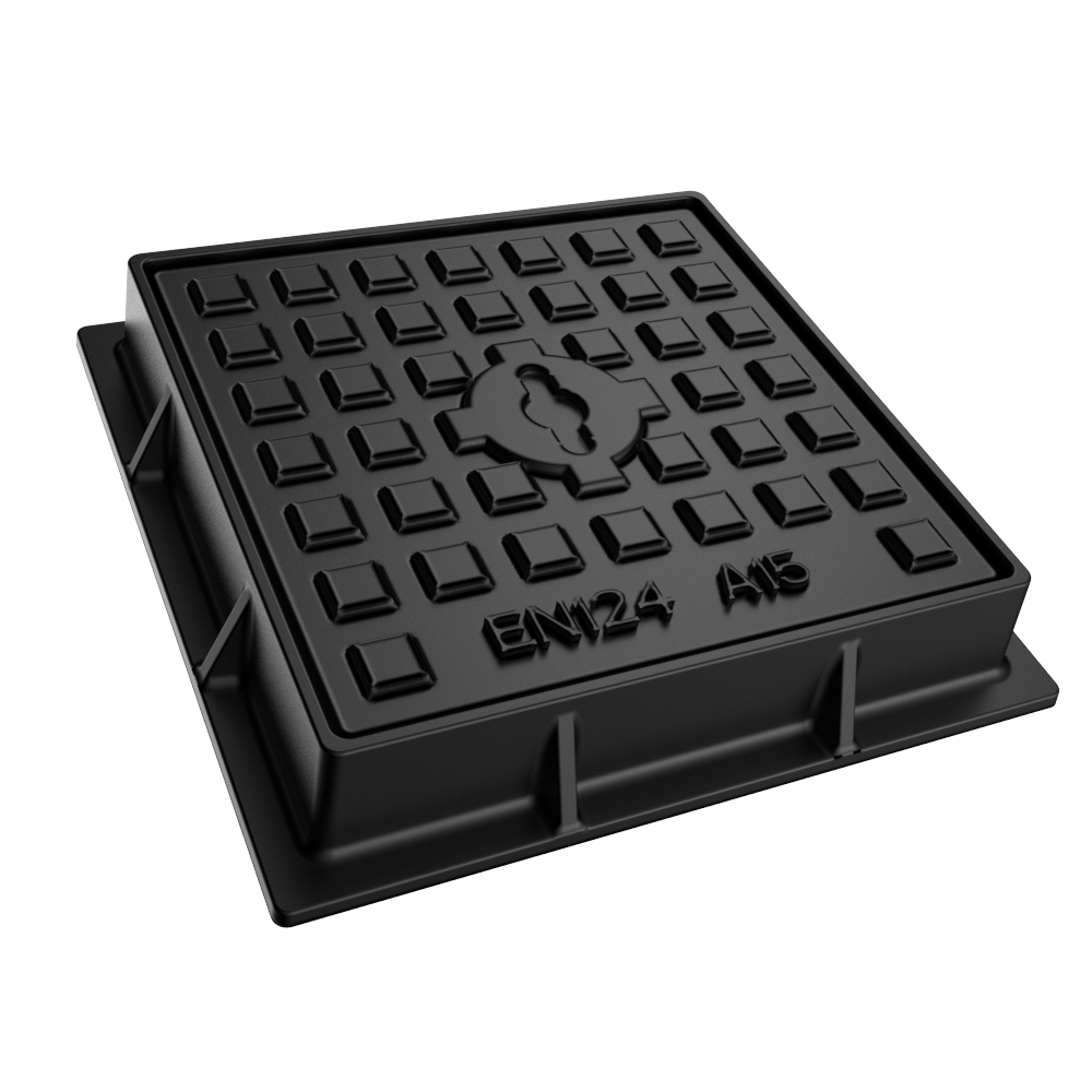 anti settling square quiet en124 a15 ductile iron manhole cover