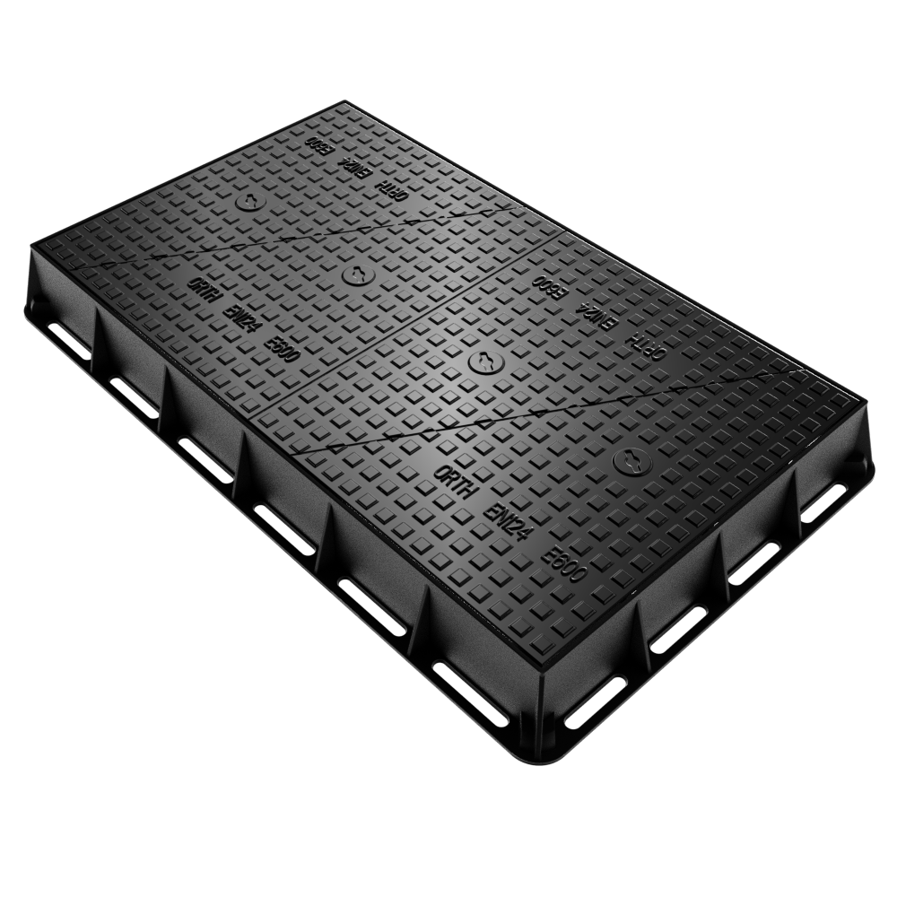 anti settling square quiet en124 e600 ductile iron manhole cover
